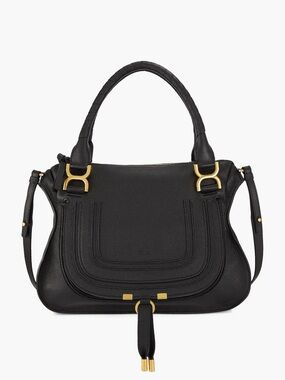 Chloé Black Leather Marcie Medium Satchel comes with strap